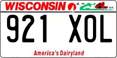 WI license plate 921XOL