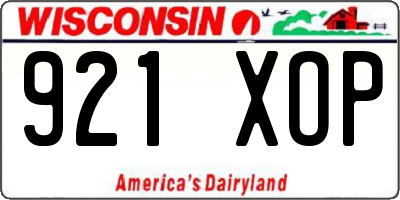 WI license plate 921XOP