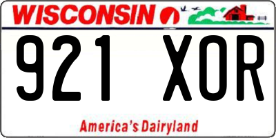 WI license plate 921XOR