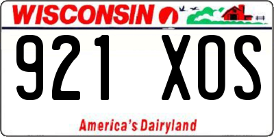 WI license plate 921XOS