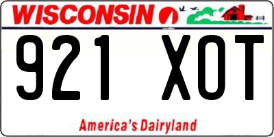 WI license plate 921XOT