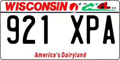 WI license plate 921XPA