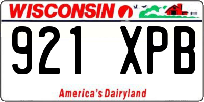 WI license plate 921XPB