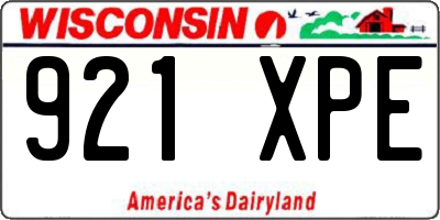 WI license plate 921XPE