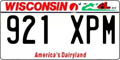 WI license plate 921XPM