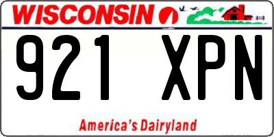 WI license plate 921XPN
