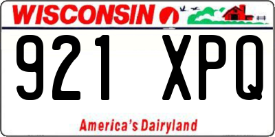 WI license plate 921XPQ
