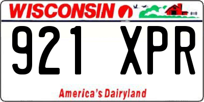 WI license plate 921XPR