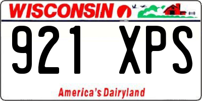 WI license plate 921XPS