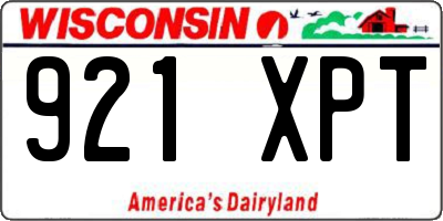 WI license plate 921XPT