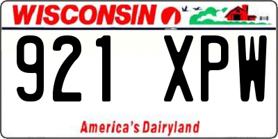 WI license plate 921XPW