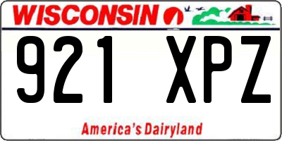 WI license plate 921XPZ