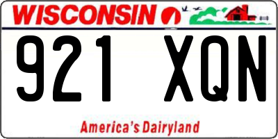 WI license plate 921XQN
