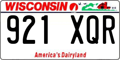 WI license plate 921XQR