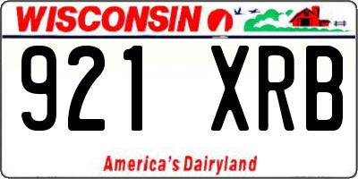 WI license plate 921XRB
