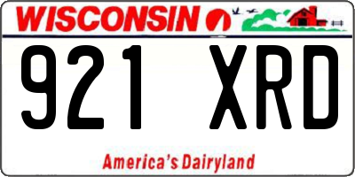 WI license plate 921XRD