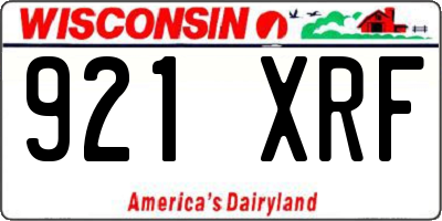 WI license plate 921XRF