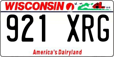 WI license plate 921XRG