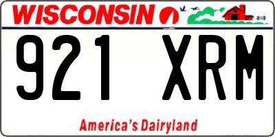 WI license plate 921XRM