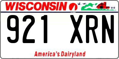 WI license plate 921XRN