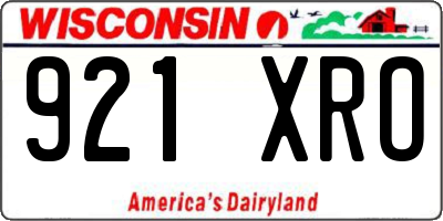 WI license plate 921XRO