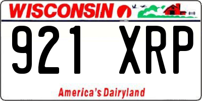 WI license plate 921XRP