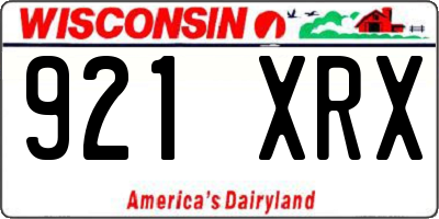 WI license plate 921XRX