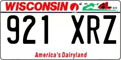 WI license plate 921XRZ