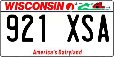 WI license plate 921XSA