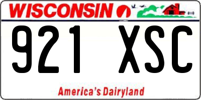 WI license plate 921XSC