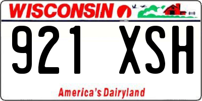 WI license plate 921XSH