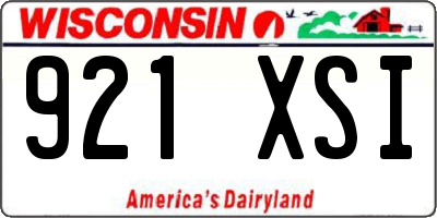 WI license plate 921XSI