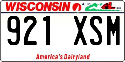 WI license plate 921XSM