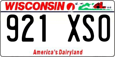 WI license plate 921XSO