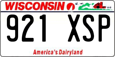 WI license plate 921XSP