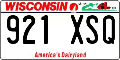 WI license plate 921XSQ