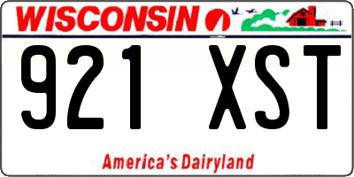WI license plate 921XST