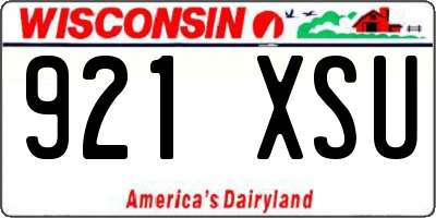 WI license plate 921XSU