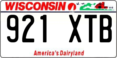 WI license plate 921XTB