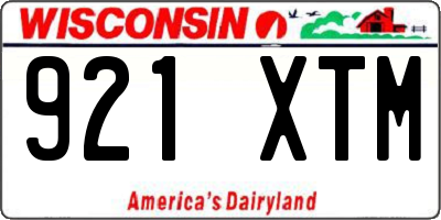 WI license plate 921XTM