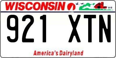 WI license plate 921XTN