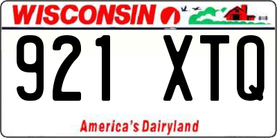 WI license plate 921XTQ