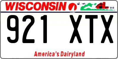WI license plate 921XTX