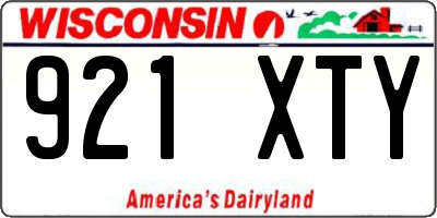 WI license plate 921XTY