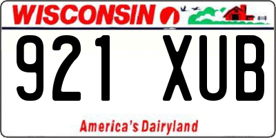 WI license plate 921XUB