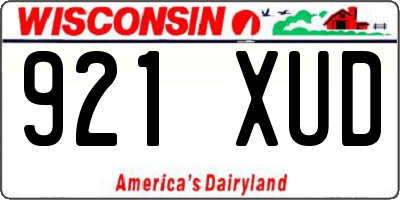 WI license plate 921XUD