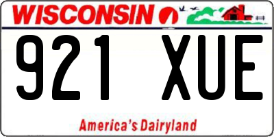 WI license plate 921XUE