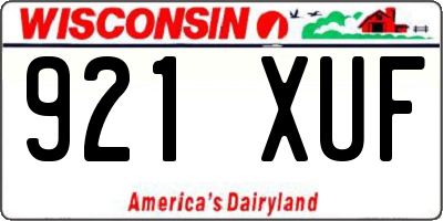 WI license plate 921XUF