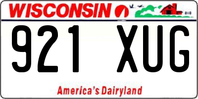 WI license plate 921XUG