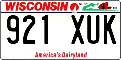 WI license plate 921XUK
